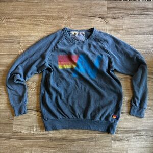 Aviator Nation Navy Crewneck Big Logo  Sweatshirt Sz M